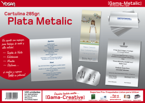 Papier cartonné Blanc Argent Métallisé SRA3 285gr