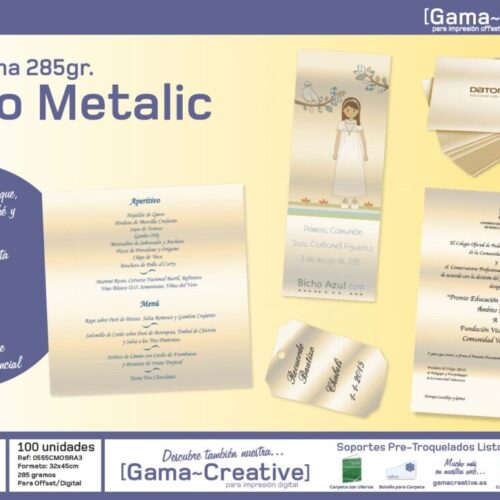 Papier cartonné Blanc Doré Métallique SRA3 285gr
